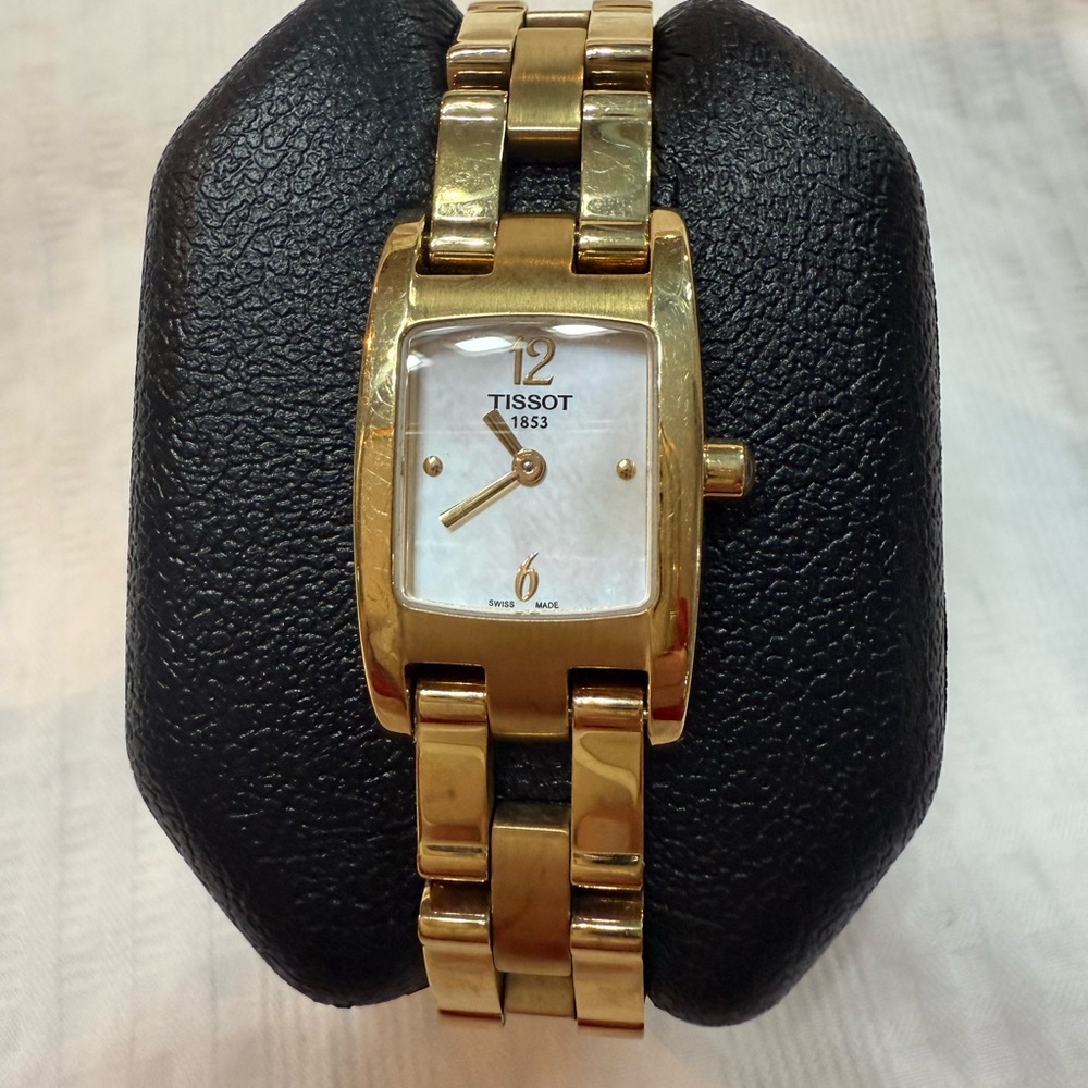 Tissot Gold Bracelet Watch with White Dial
